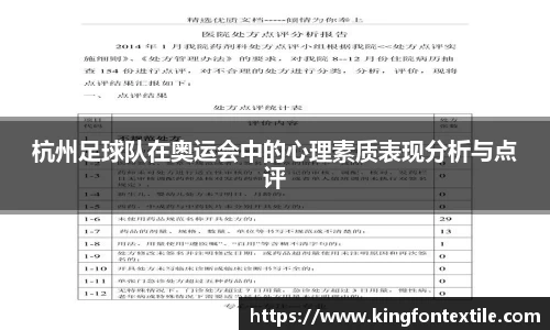 杭州足球队在奥运会中的心理素质表现分析与点评
